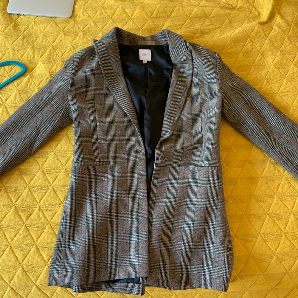 Long plaid blazer, SEN